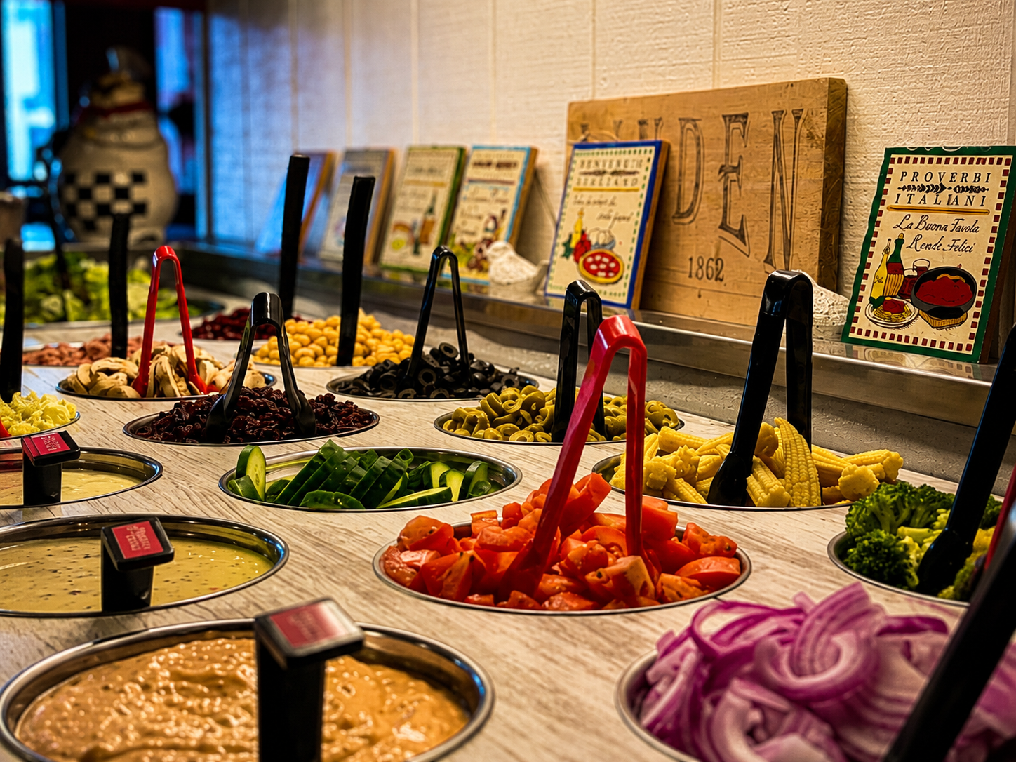Salad and topping bar
